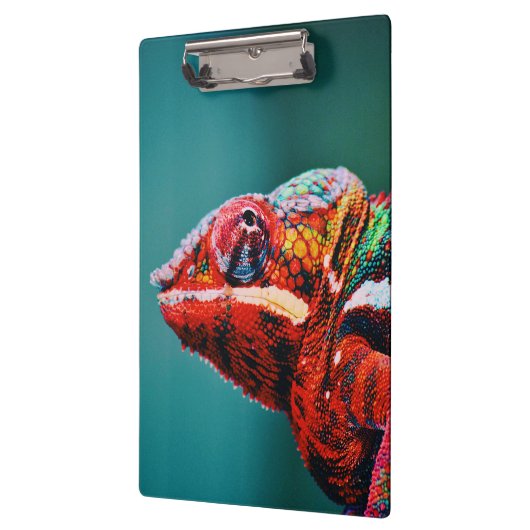 Farbverändernder Regenbogenfarben-Chameleon-Reptil Klemmbrett (Links)