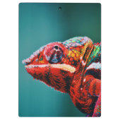 Farbverändernder Regenbogenfarben-Chameleon-Reptil Klemmbrett (Rückseite)