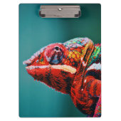 Farbverändernder Regenbogenfarben-Chameleon-Reptil Klemmbrett (Vorderseite)