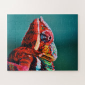 Farbverändernder Regenbogenfarben-Chameleon-Reptil Puzzle (Horizontal)