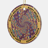 Farbverändertes Kaleidoskop - Anpassbarer Text Keramik Ornament (Links)