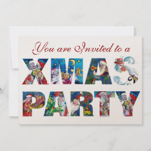 FARBVERANSTALTUNGEN MUSIK SANTA XMAS NIGHT PARTY EINLADUNG