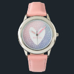 Farbverlauf bei Pastellfarben   personalisiertes H Armbanduhr<br><div class="desc">Pastellgradienten und Punktdruck mit Herzdesign und personalisiertem Platz für einen Namen.</div>