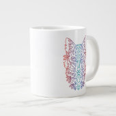 Farbverlauf der Wölfe im künstlerischen Gefälle Jumbo-Tasse (Vorderseite Rechts)