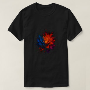 Farbverlauf farbenfroher Spritzer Blume T-Shirt