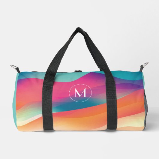 Farbverlauf moderner Monogramm-Tanz Duffle Bag (Vorderseite)
