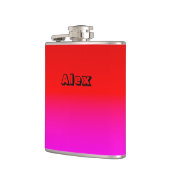 Farbverlauf Ober rosa , Scharbe , rot , rosa Flachmann (Links)