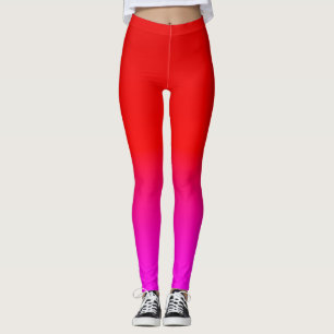 Farbverlauf Ober rosa , Scharbe , rot , rosa Leggings