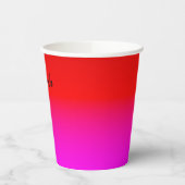 Farbverlauf Ober rosa , Scharbe , rot , rosa Pappbecher (Links)