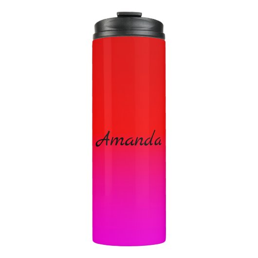 Farbverlauf Ober rosa , Scharbe , rot , rosa Thermosbecher (Vorderseite)