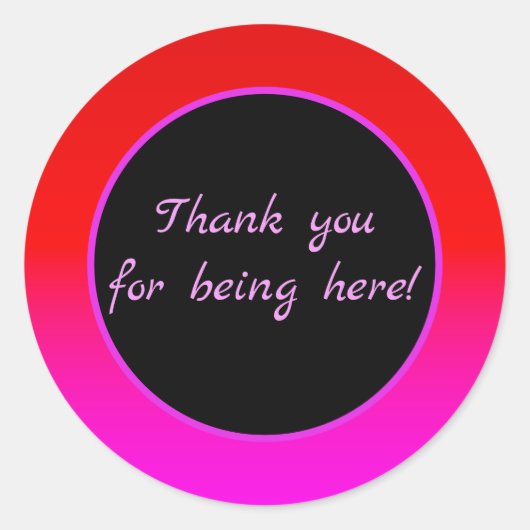 Farbverlauf ombre rot pink , scarlet , rot , rosa runder aufkleber (Vorderseite)