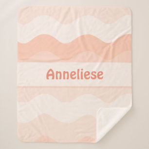 Farbverlauf Peach Wavy Personalisiert Blankon Sherpadecke