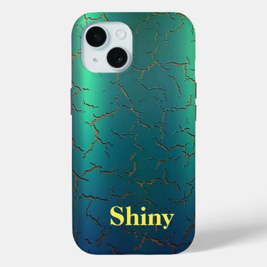 Farbverlauf von grün bis blau Monogramm Case-Mate  iPhone Hülle (Rückseite)