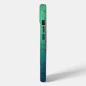 Farbverlauf von grün bis blau Monogramm Case-Mate  iPhone Hülle (Rückseite / Links)