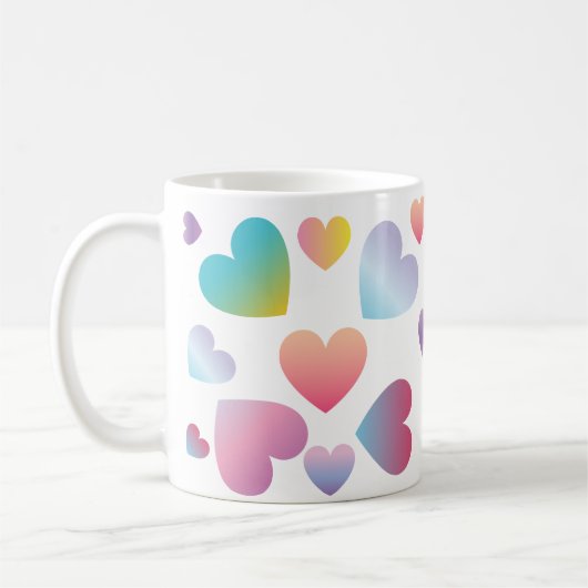 Farbverlaufsherzen Kaffeetasse (Links)
