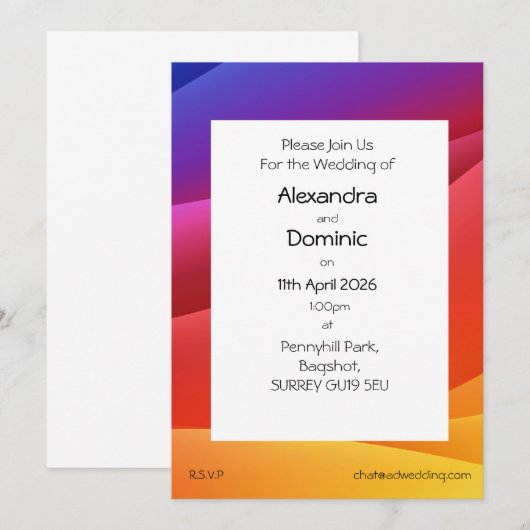 Farbverlaufshintergrund Einladung (Vorne/Hinten)