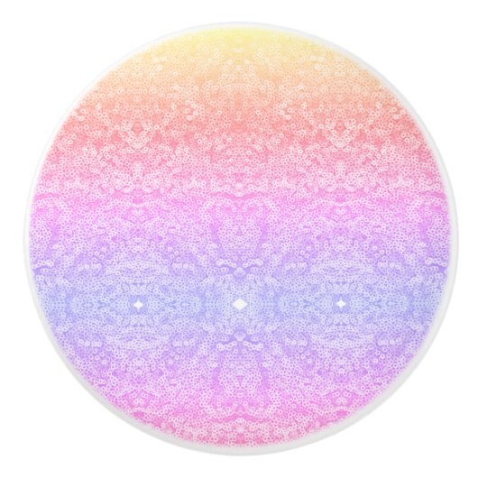 Farbverlaufsmuster rosa Gold lila Keramikknauf (Vorderseite)