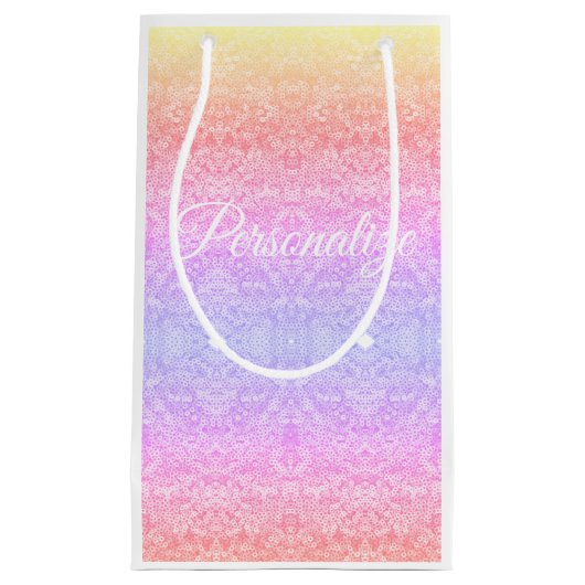 Farbverlaufsmuster rosa Gold lila Kleine Geschenktüte (Vorderseite)