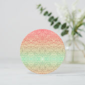 Farbverlaufsmuster rosa goldgrün einladung (Stehend Vorderseite)