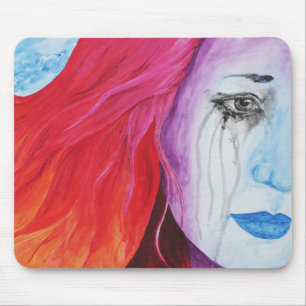 Farbverlust Mädchen Weint Surreal Emotion Goth Kun Mousepad