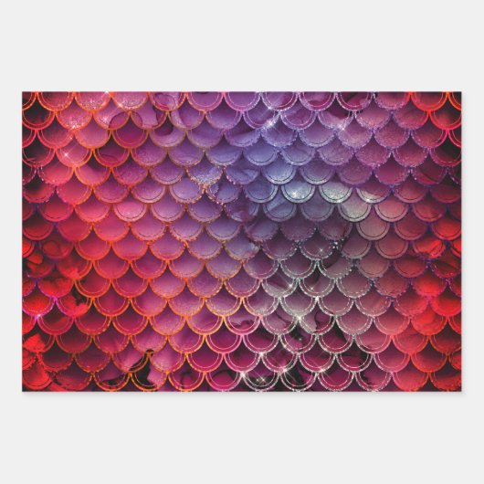 Farbverschenkter Mermaid-Glitzer Geschenkpapier Set (Vorderseite 2)