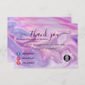Farbverschiebung Holografisches Lila Geschäft Dankeskarte (Vorne/Hinten)