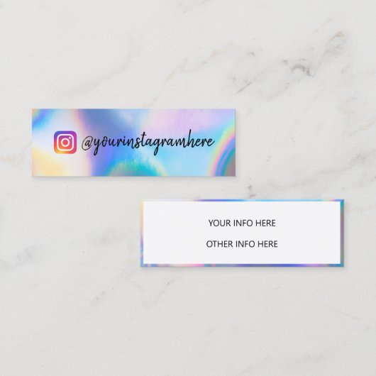 Farbverschiebung Holographische Mini-Visitenkarte Mini Visitenkarte (Vorne/Hinten)