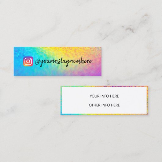 Farbverschiebung Holographische Mini-Visitenkarte Mini Visitenkarte (Vorne/Hinten)