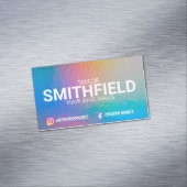 Farbverschiebung Neon Light Holographic Trendy Magnetische Visitenkarte (Beispiel)