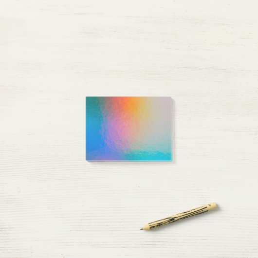 Farbverschiebung Neon Light Holographic Trendy Post-it Klebezettel (Auf Schreibtisch)