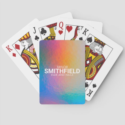 Farbverschiebung Neon Light Holographic Trendy Spielkarten (Rückseite)