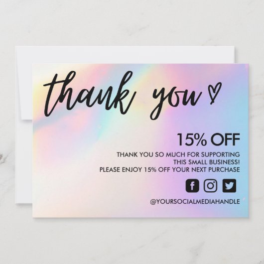 Farbverschiebung Vielen Dank Einladung (Vorderseite)