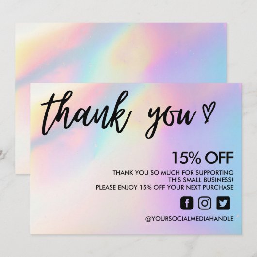 Farbverschiebung Vielen Dank Einladung (Vorne/Hinten)