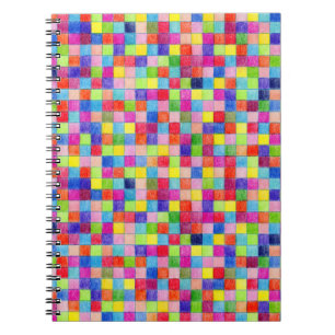 Farbvielfalt im Muster für Zeichenpapierquadrate Notizblock