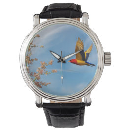Farbvogel auf dem Schoß der Natur Armbanduhr