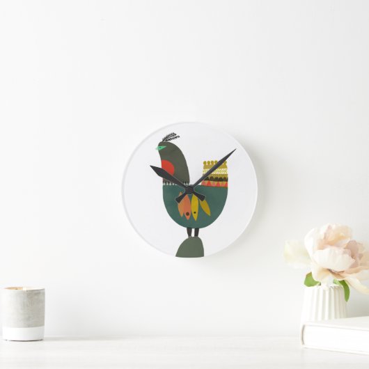 Farbvogelmuster-Dekorative Uhr (Zuhause)
