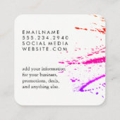 Farbvoll plattiert quadratische visitenkarte (Rückseite)