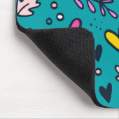 Farbvolle Blume und Herz anpassen Mousepad (Ecke)