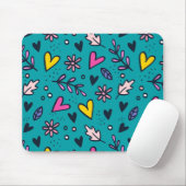 Farbvolle Blume und Herz anpassen Mousepad (Mit Mouse)