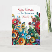 Farbvolle Blume zum Papierabfüllen | Happy Birthda Karte (Vorderseite)