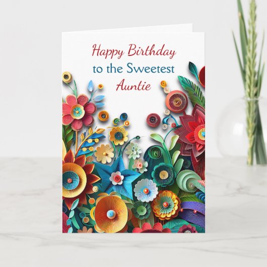 Farbvolle Blume zum Papierabfüllen | Happy Birthda Karte (Vorderseite)