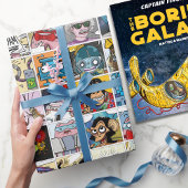 Farbvolle Comic-Zeichen Cartoon Grid Muster Geschenkpapier