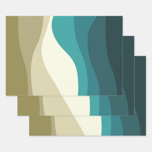 Farbvolle Dekoration im Retrostil Geschenkpapier Set