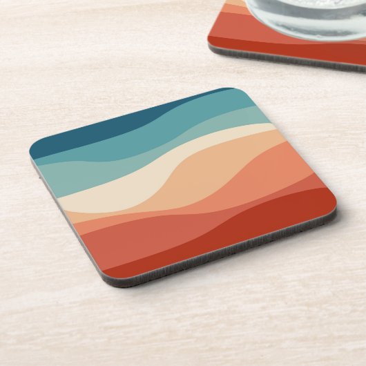 Farbvolle Dekoration im Retrostil Getränkeuntersetzer (Linke Seite)