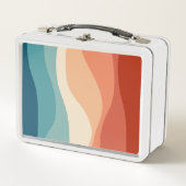 Farbvolle Dekoration im Retrostil Metall Brotdose (Vorderseite)