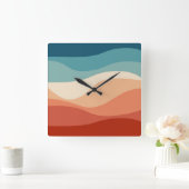 Farbvolle Dekoration im Retrostil Quadratische Wanduhr (Zuhause)