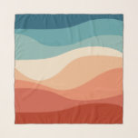 Farbvolle Dekoration im Retrostil Schal<br><div class="desc">Abstrakte Retro-Darstellung der farbenfrohen Wellen (rot,  blau,  orange,  marineblau,  beige,  türkis)</div>