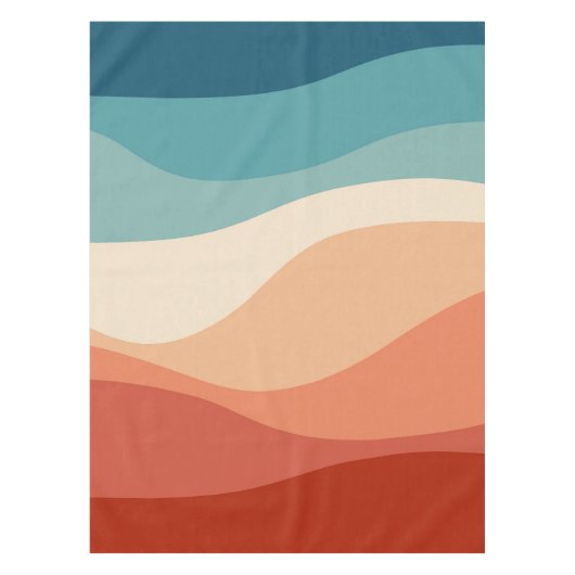 Farbvolle Dekoration im Retrostil Tischdecke (Vorderseite)