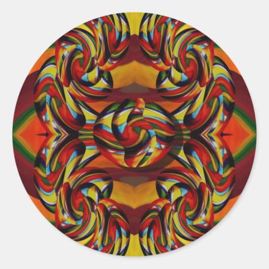 Farbvolle Erdtonschreiber Runder Aufkleber (Vorderseite)