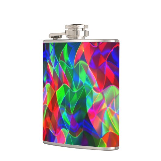 Farbvolle gekrümmte Dreiecke oder farbige Wellen. Flachmann (Links)